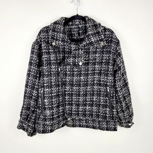 NWT Forever 21 Moto Style Tweed Coat Medium